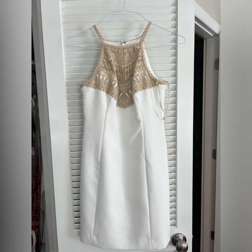 White and gold Lilly Pulitzer dress